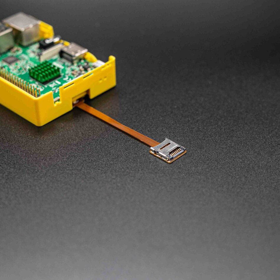 TF Card extender installed on a Raspberry Pi